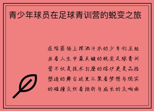 青少年球员在足球青训营的蜕变之旅